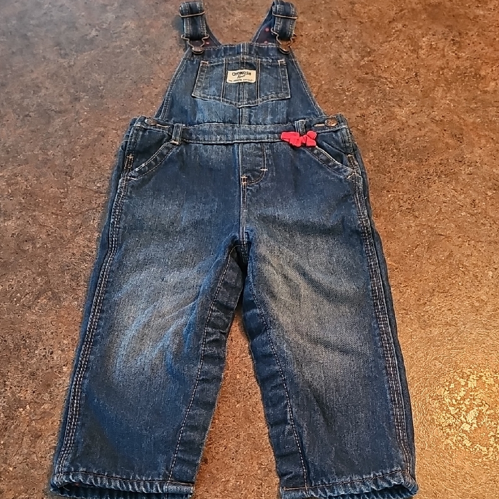OshKosh B'gosh Blue Overalls with Pink Accent
